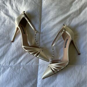 SJP satin wedding heels
